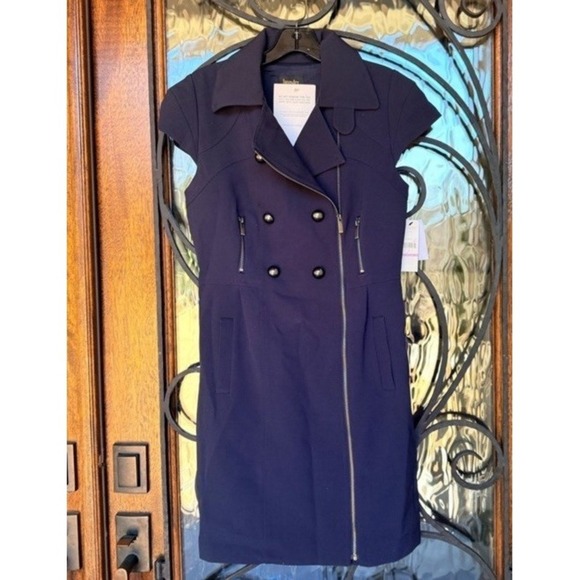 Laundry by Shelli Segal Classic Navy Blue Sleeveless Midi Dress Size 6 - Picture 3 of 4